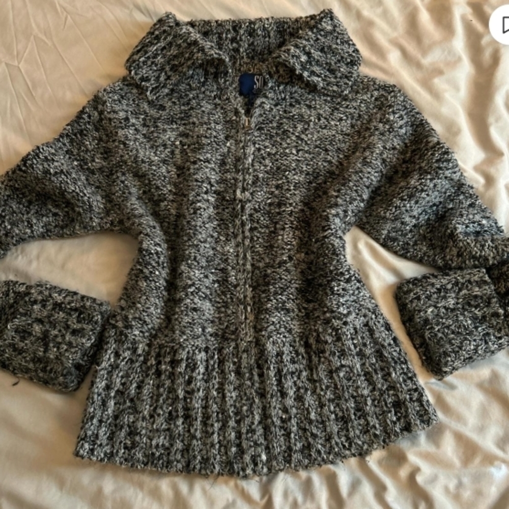 SO Black and White Knit Sweater